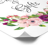 Blush & Marsala Brautparty Karten und Geschenke Poster (Ecke)