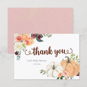 Blush Marsala Floral Pumpkin Danke-Karte Dankeskarte