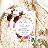 Blush Marsala Rose & Gold Dots Hochzeit Einladung