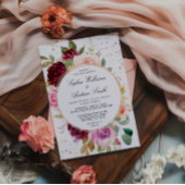 Blush Marsala Rose & Gold Dots Hochzeit Einladung