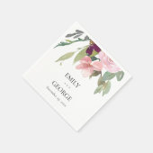 BLUSH MARSALA ROSE WATERCOLOR BLUSH MARSALA SERVIETTE (Ecke)
