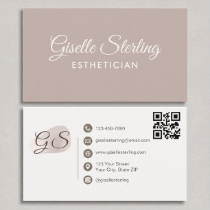 Blush Mauve Modern Eleganter QR Code Visitenkarte