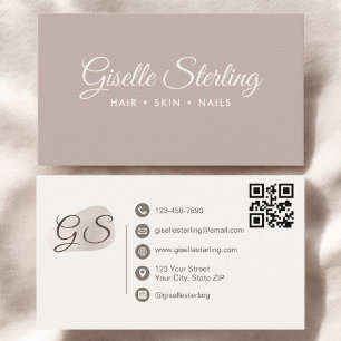 Blush Mauve Moderne Elegante QR Code Visitenkarte