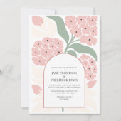 Blush Meadow Abstract Floral Modern Spring Wedding Einladung (Vorderseite)