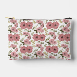Blush Meadow Blooms Floral Accessory Pouch Zubehörtasche