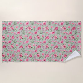 Blush Meadow-Blüten in Blüte Strandtuch