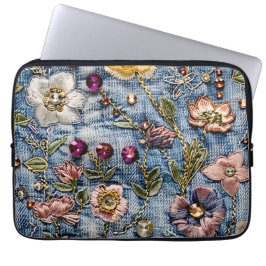 Blush Meadow Illumination Denim Dream Textur Laptopschutzhülle