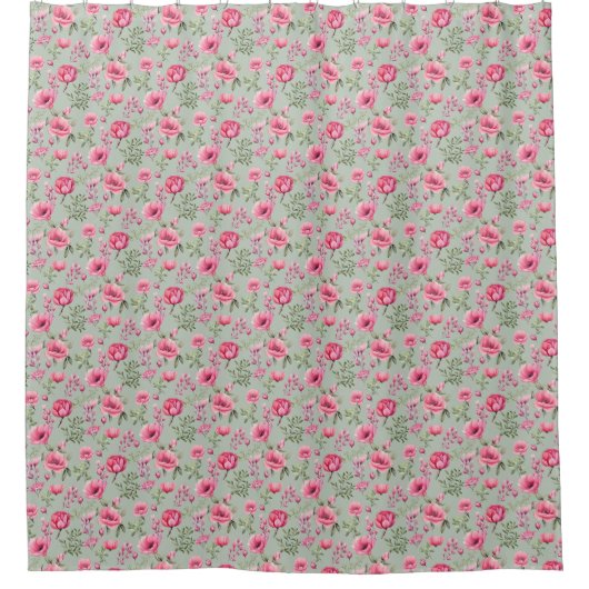 Blush Meadow-Petals in Blüte Duschvorhang (Vorderseite)