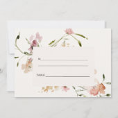 Blush Meadow Watercolor Bloral Wedding Platzkarte (Rückseite)