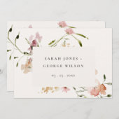 Blush Meadow Watercolor Bloral Wedding Platzkarte (Vorne/Hinten)