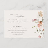 Blush Meadow Watercolor Blumenhochzeit Empfang Begleitkarte (Vorderseite)