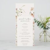 Blush Meadow Watercolor Floral Wedding Program Einladung (Stehend Vorderseite)