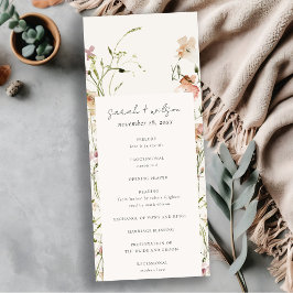 Blush Meadow Watercolor Floral Wedding Program Einladung
