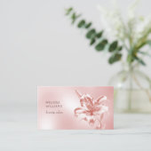 Blush Metallic 3D-Lilienblume Visitenkarte (Stehend Vorderseite)