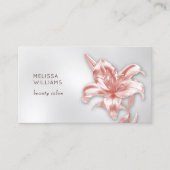 Blush Metallic 3D Lily Blume Visitenkarte (Vorderseite)