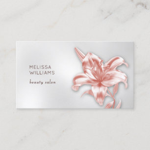 Blush Metallic 3D Lily Blume Visitenkarte