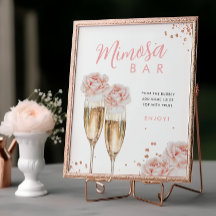 Blush Mimosa Bar Brautparty Tafelschild