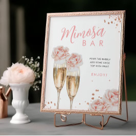 Blush Mimosa Bar Brautparty Tafelschild Poster