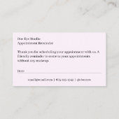Blush Minimal Moderne Business Termin Erinnerung Visitenkarte (Rückseite)