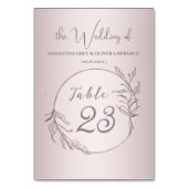 Blush Minimalist Wedding Table Card Tischnummer (Vorderseite)