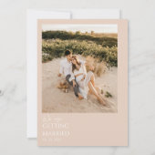 Blush Minimalistisch Boho Chic Neutral Foto Hochze Einladung (Rückseite)