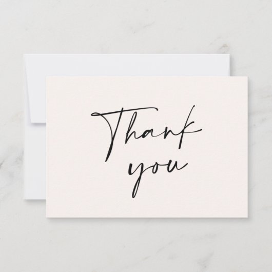 Blush minimalistisch Danksagkarte Einladung (Vorderseite)