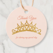 Blush mit Goldkrone Geschenkanhänger (Vorderseite)