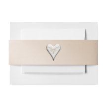 Blush mit Herzeinladung Bauchband