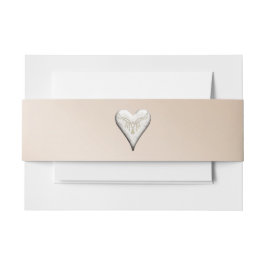 Blush mit Herzeinladung Bauchband Einladungsbanderole