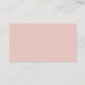Blush mit Schwarz Moderner Schriftart Platzkarte (Rückseite)