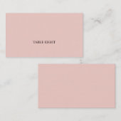 Blush mit Schwarz Moderner Schriftart Platzkarte (Vorne/Hinten)