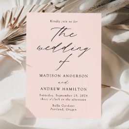 Blush Modern Elegance Wedding Einladung