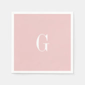 Blush Modern elegante Monogram Wedding Simple Napk Serviette (Vorderseite)