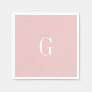 Blush Modern elegante Monogram Wedding Simple Napk Serviette