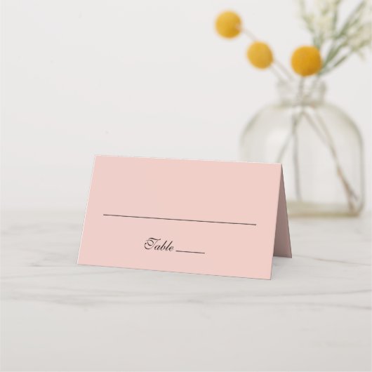 Blush Modern Foto Gold Hearts Wedding Platzkarte (Rückseite)