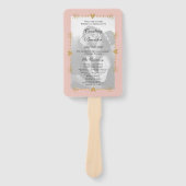 Blush Modern Foto Gold Hearts Wedding Program Fächer (Vorderseite)