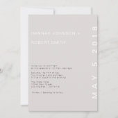 Blush Modern Hochzeitseinladung Einladung (Vorderseite)