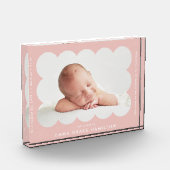 Blush Modern Scalloped Frame Birth Announcement Fotoblock (Links)