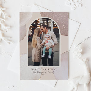 Blush Modern schimmernde Formen Foto Weihnachten
