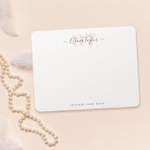 Blush Modern Script Personalisiert Stationierung Mitteilungskarte