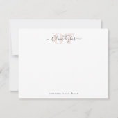 Blush Modern Script Personalisiert Stationierung Mitteilungskarte (Vorderseite)