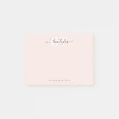 Blush Modern Script personalisiert Stationierung Post-it Klebezettel (Vorderseite)