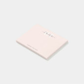 Blush Modern Script personalisiert Stationierung Post-it Klebezettel (angewinkelt)