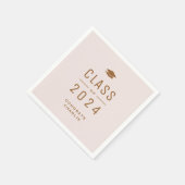 Blush Modern Typografy Class of 2024 Abschluss Serviette (Ecke)