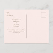 Blush Modern Wedding Save the Date Postkarte (Rückseite)