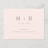 Blush Modern Wedding Save the Date Postkarte (Vorderseite)