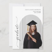Blush Moderne Abschluss-Foto | Ankündigung  (Vorderseite)