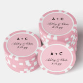 Blush Moderne Personalisierte Hochzeitsempfehlung Pokerchips (Stapel)