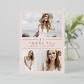 Blush Moderne Typografie 4 Foto Grad Vielen Dank Folieneinladung (Stehend vorne)