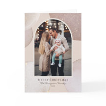 Blush Moderner Glitzer Formen Foto Frohe Weihnacht